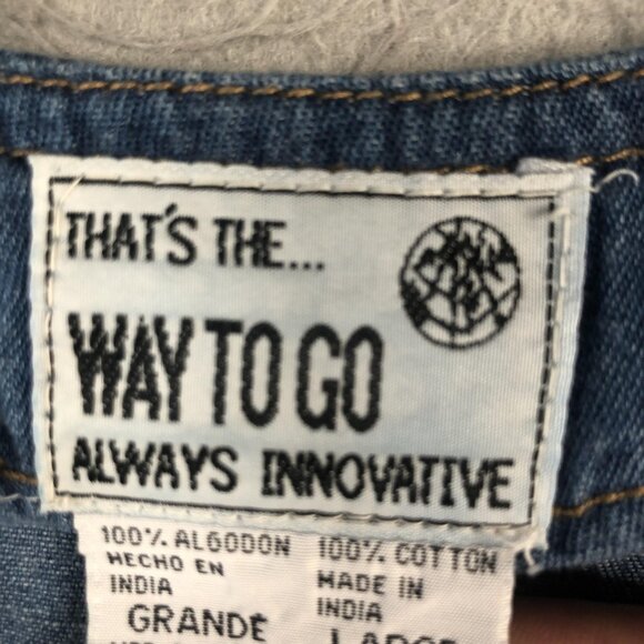 Vintage Way To Go Denim Vest Womens Large Noahs Ark Embroidered Animals 90s Rare - Picture 3 of 15